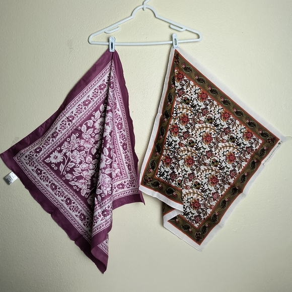 unbranded Accessories - Red and Purple Paisley Wrap Neck-Tie Scarf Set Of 2
